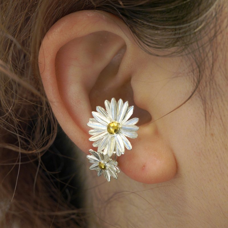 マーガレット イヤーカフ - 耳環/耳夾/耳骨夾 - 純銀