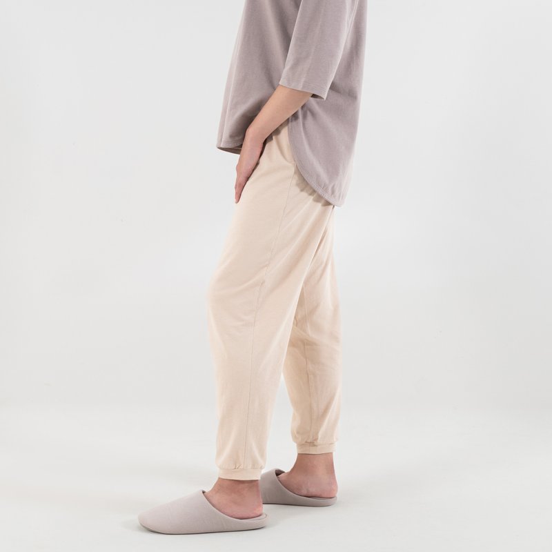 女裝寬鬆縮口褲(共2色) - 女長褲 - 棉.麻 卡其色