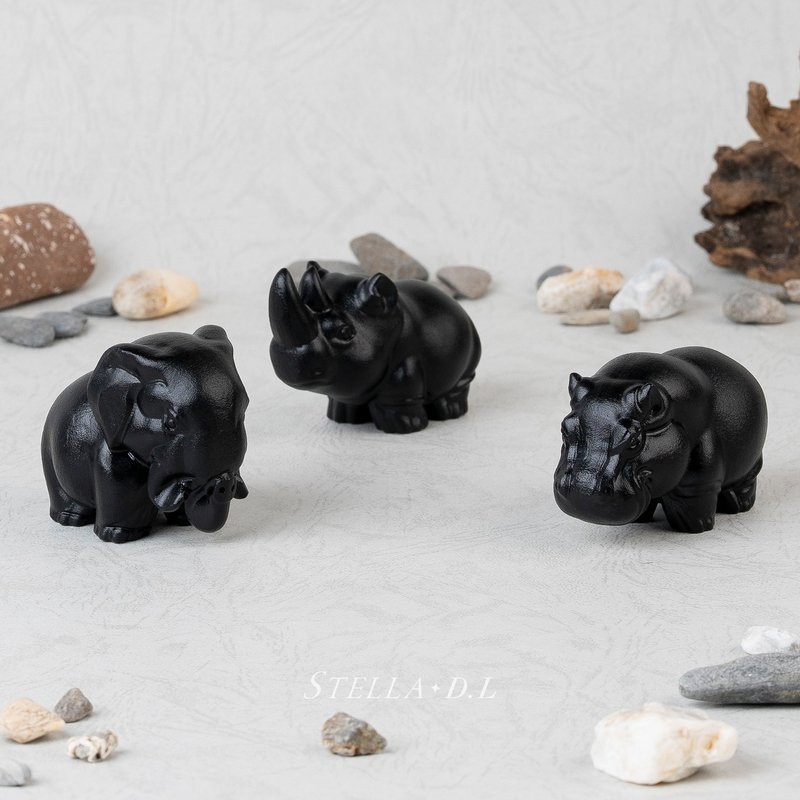 黑曜石擺件-動物磨砂款 D32302 - 公仔/玩偶 - 水晶 黑色