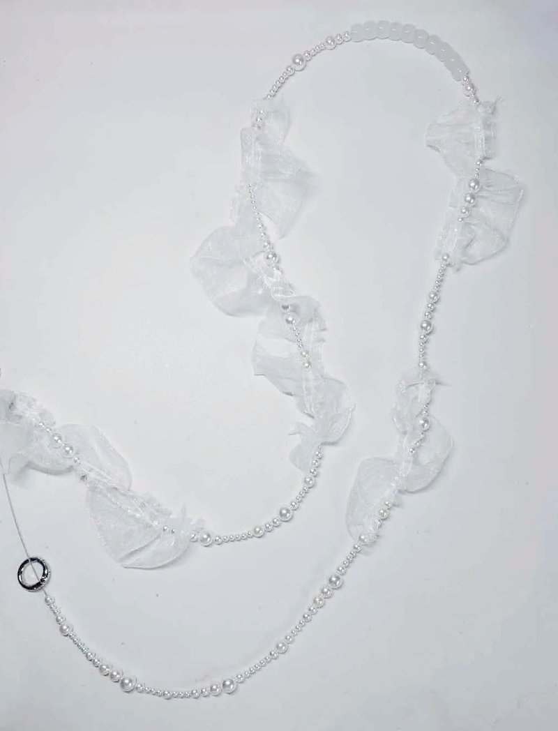 Crossbody Strap 斜孭電話鏈 連膠片 -雪花漫天 - 手機配件 - 其他材質