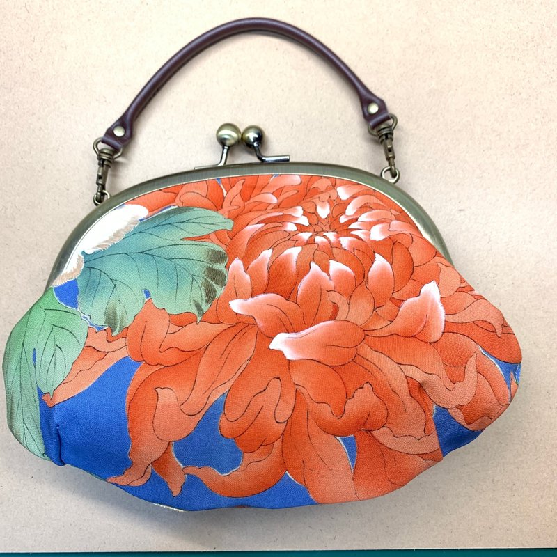 着物リメイクバッグ - 手提包/手提袋 - 絲.絹 橘色