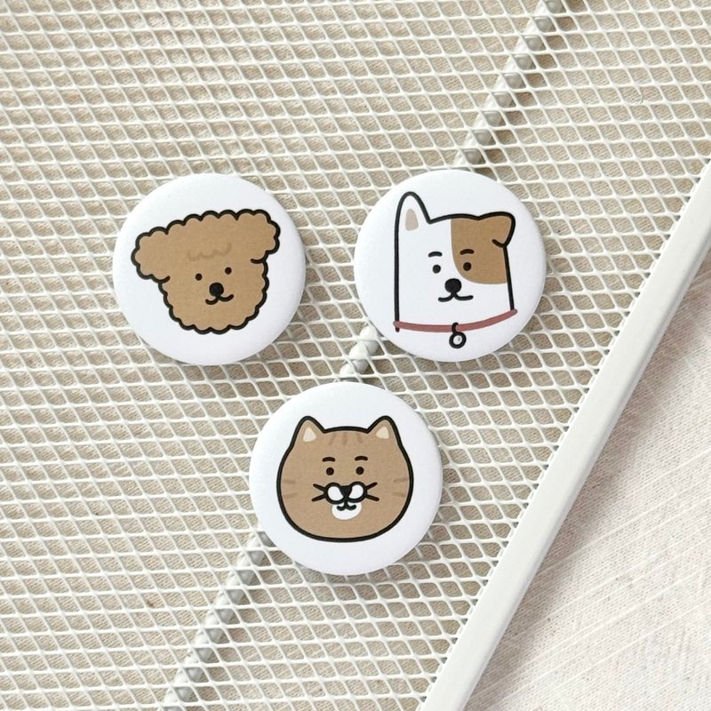 貓貓狗狗-3.2cm圓形強力磁鐵 - 磁鐵 - 其他材質