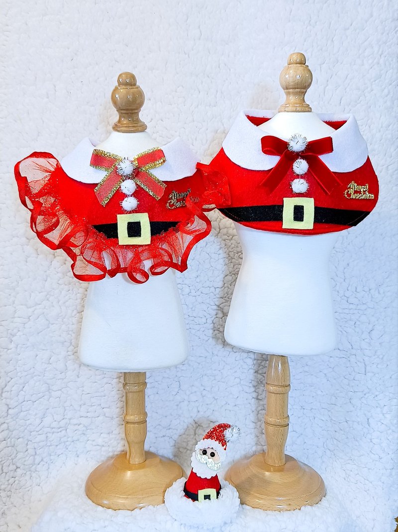 聖誕老人 女款 耶誕節 santa 寵物圍巾/頸飾  Christmas neck wea - 項圈/牽繩 - 棉.麻 綠色
