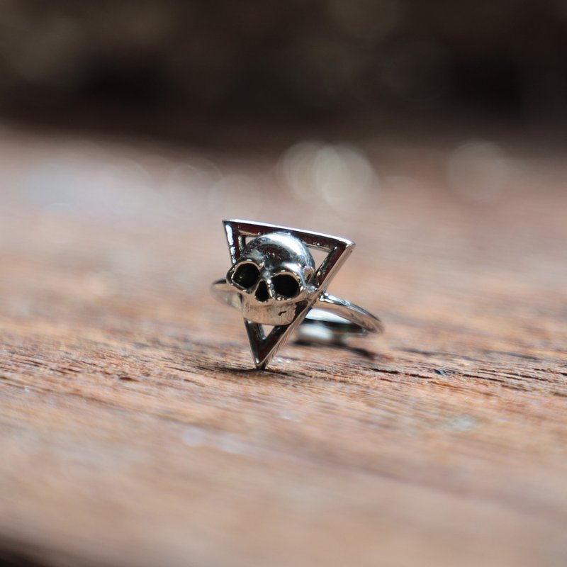 頭骨煉金術戒指女士銀925幾何三角形 - 戒指 - 其他金屬 銀色