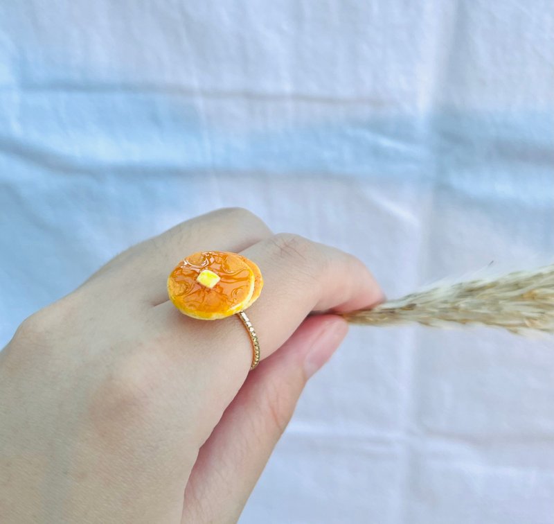 楓糖鬆餅戒指 / 手作軟陶飾品 - 戒指 - 黏土
