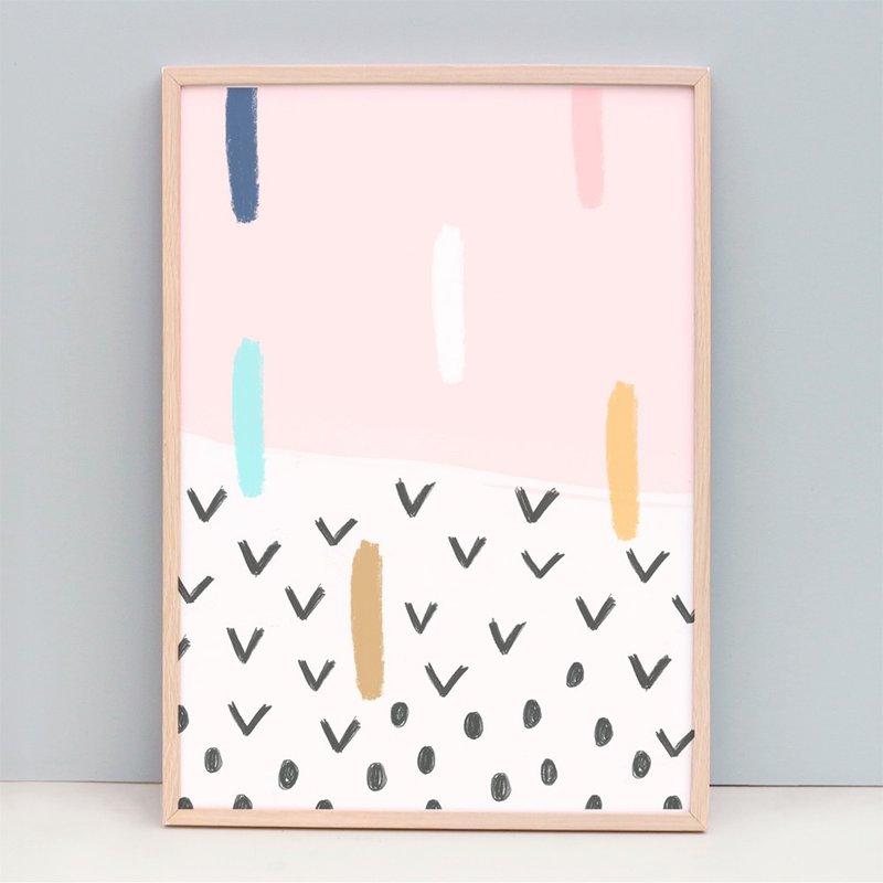 Pastel abstract art print soft pink colour(Unframed)