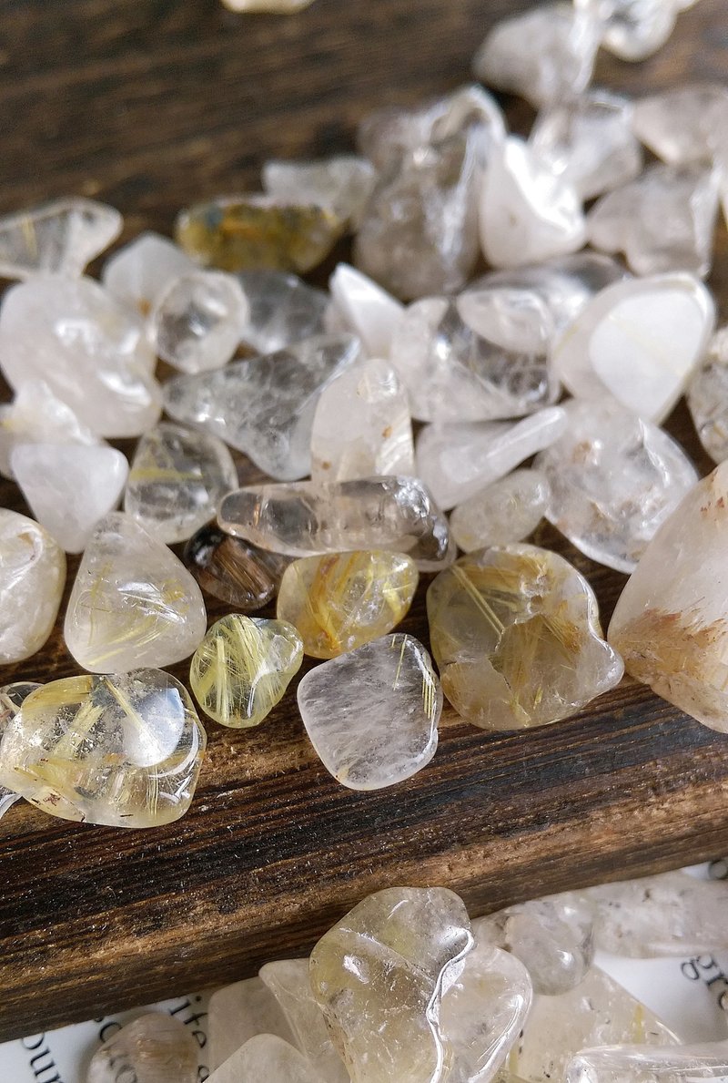 Rutilated Quartz 天然鈦晶碎石 淨化專用碎石  一份100g 售80元 - 擺飾/家飾品 - 其他材質