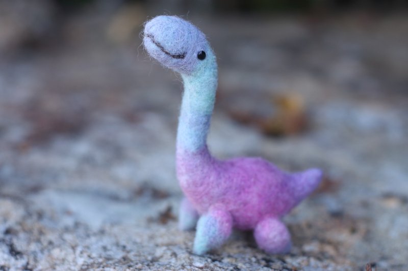 尼斯湖水怪 小 粉紫色 訂製款 - 擺飾/家飾品 - 羊毛 紫色