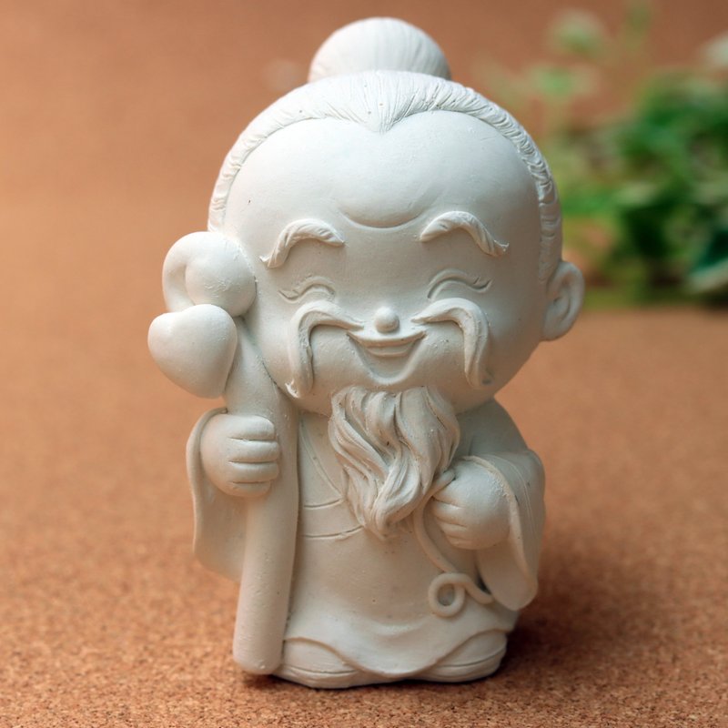 淨念吉祥小佛之月下老人 精油可加選 珪藻土Q版公仔 - 公仔/玩偶 - 其他材質 白色