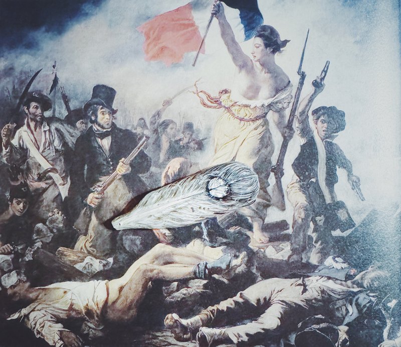 木刻手繪墜飾 - 羽毛 - 其他 - 木頭 灰色