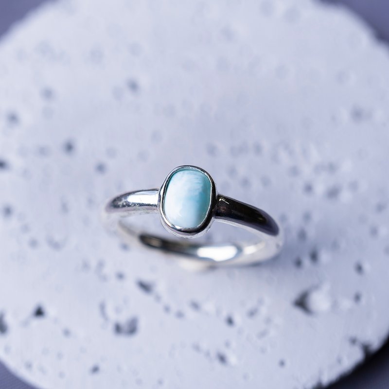 【ラリマー】シンプル シルバー925 プレーティング可 【受注生産】S-049 - 戒指 - 其他金屬 銀色