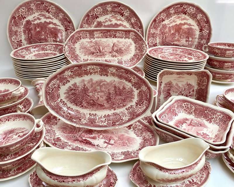 Villeroy and Boch Burgenland 紅色餐具咖啡/茶具套裝德國 - 咖啡壺/手沖壺 - 瓷 多色