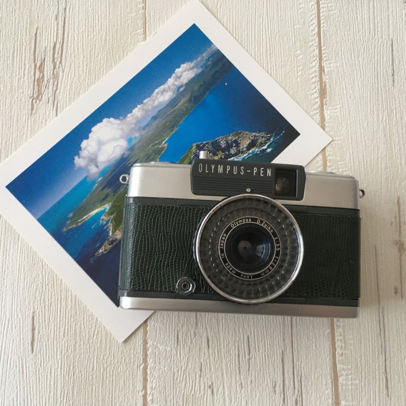 奧林巴斯PEN EE-2半尺寸膠片相機 帶蜥蜴皮壓紋綠皮 - 相機/拍立得/底片相機 - 其他金屬 綠色