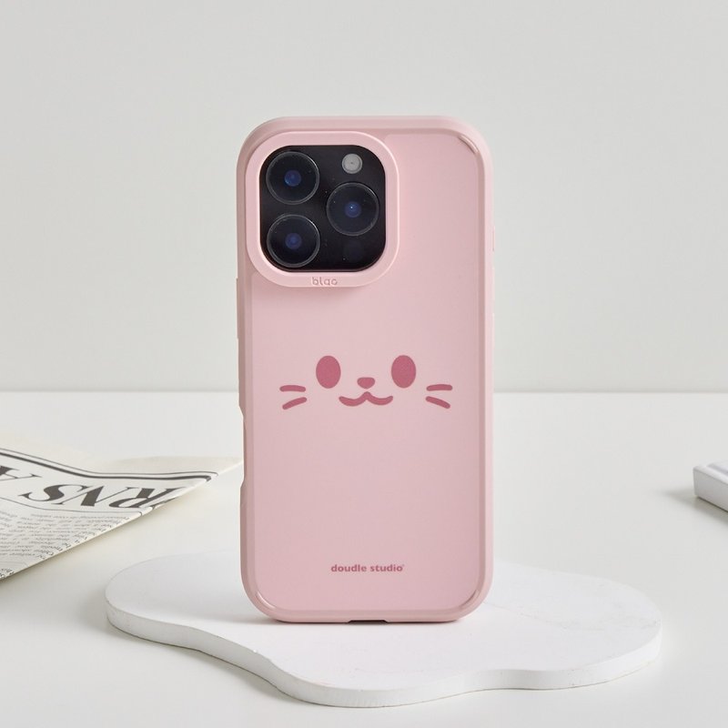 doudle studio喵喵表情峽谷強悍MagSafe iPhone手機殼-濛濛粉 - 手機殼/手機套 - 塑膠 多色