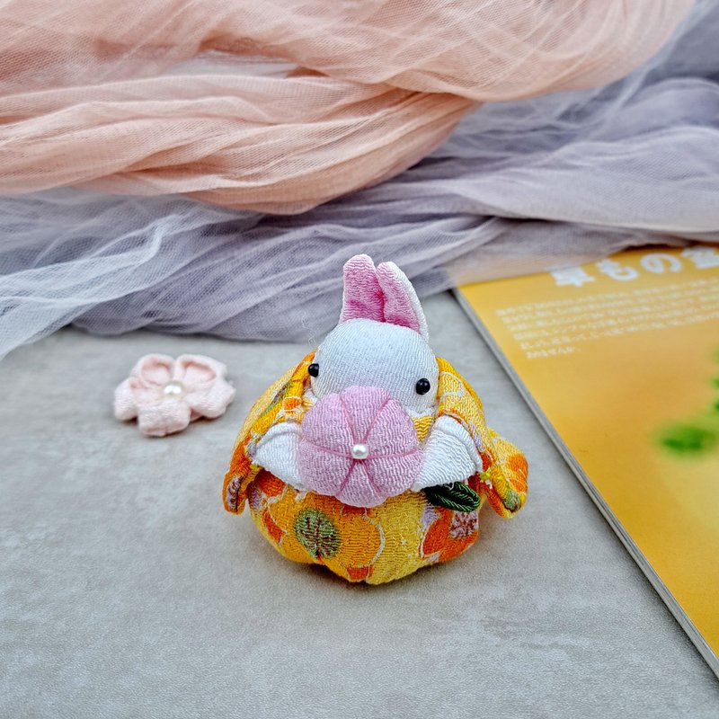 【媽媽自家製和風福兔系列】家居裝飾 小擺設 禮物 (小號) RAB-I - 公仔/玩偶 - 絲.絹 黃色