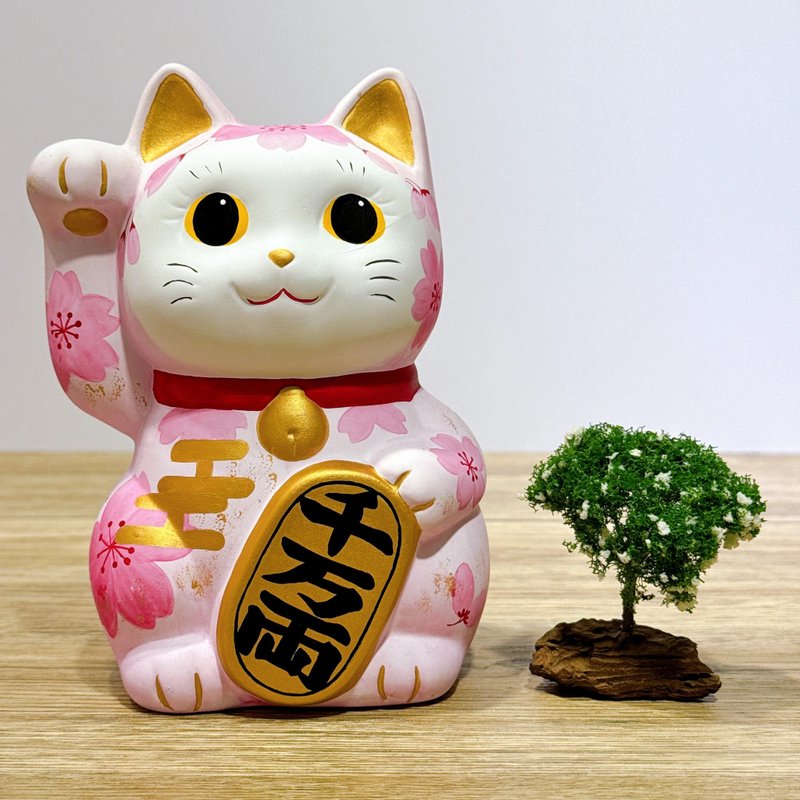 【野趣招財】日本谷中堂招財貓 | 野の花 - 擺飾/家飾品 - 瓷 粉紅色