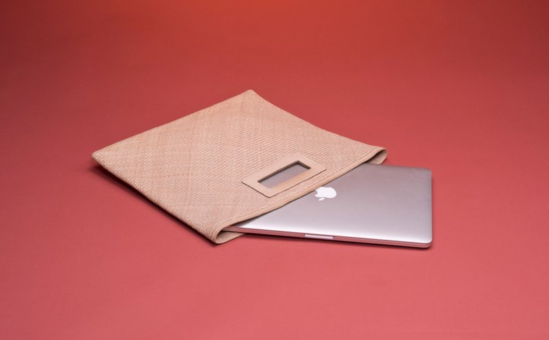 X grass X leather X handmade LIN-TANG laptop bag laptop bag