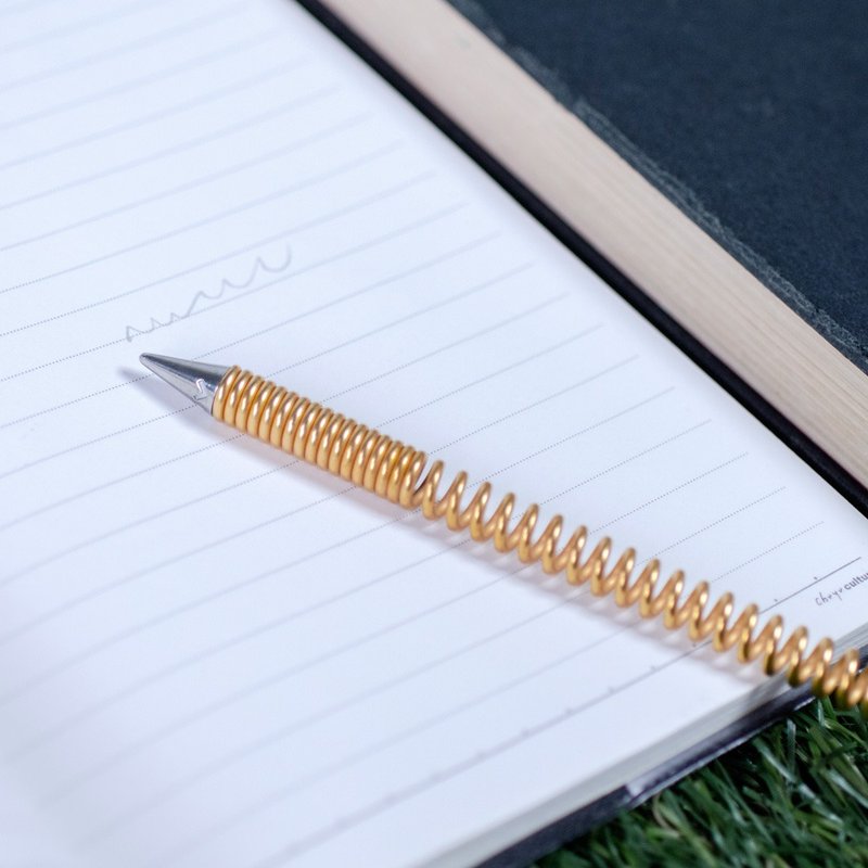螺旋金屬筆-鍍金 - 其他書寫用具 - 其他金屬 咖啡色