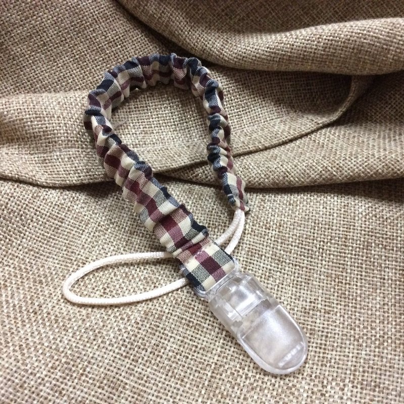 Pacifier belt | nipple clip | vanity nipple | red and blue grid - elastic models