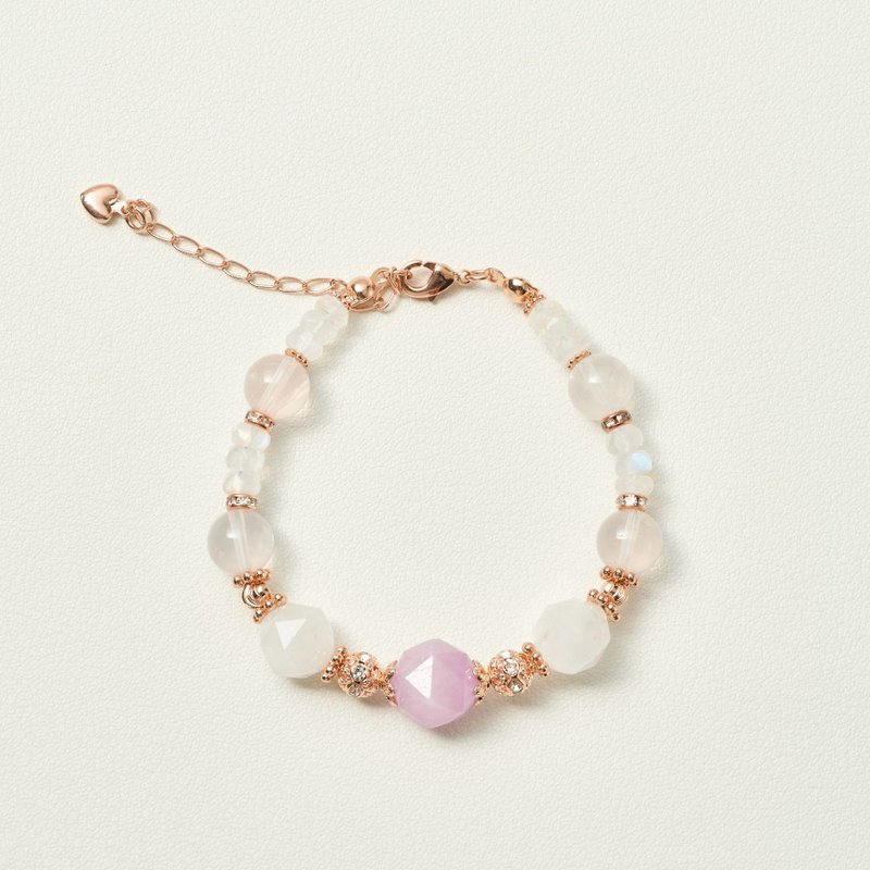 紫鋰輝 粉晶 水晶手鏈/愛情運 人緣魅力 自愛療癒 - 手鍊/手環 - 水晶 紫色