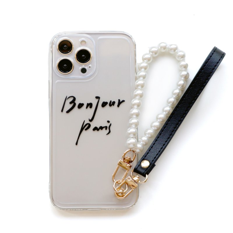 bonjour paris 透明珍珠皮革手機殼 - 手機殼/手機套 - 塑膠 透明
