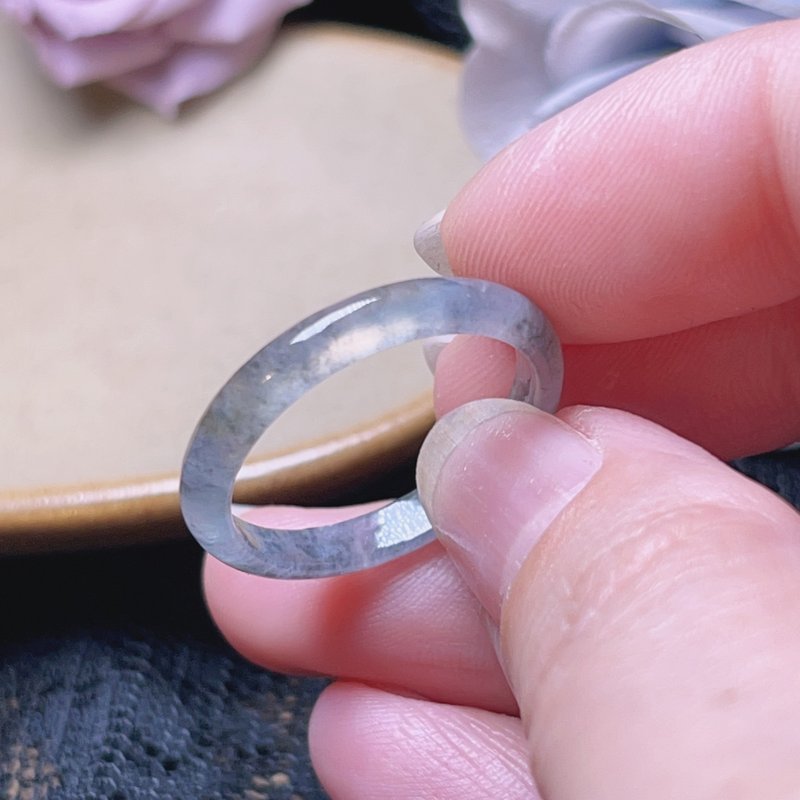 【求‧緣】冰烏雞翡翠戒圈 | 國際18圍 | 天然緬甸翡翠A貨 | 送禮 - 戒指 - 玉石 黑色