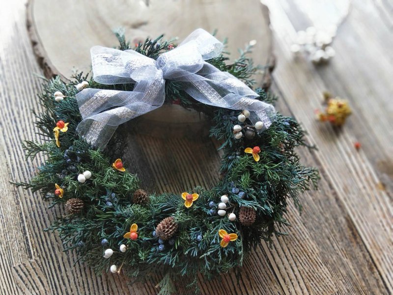 【體驗】不凋雪松花圈 手作課程 - 植栽/花藝 - 植物.花