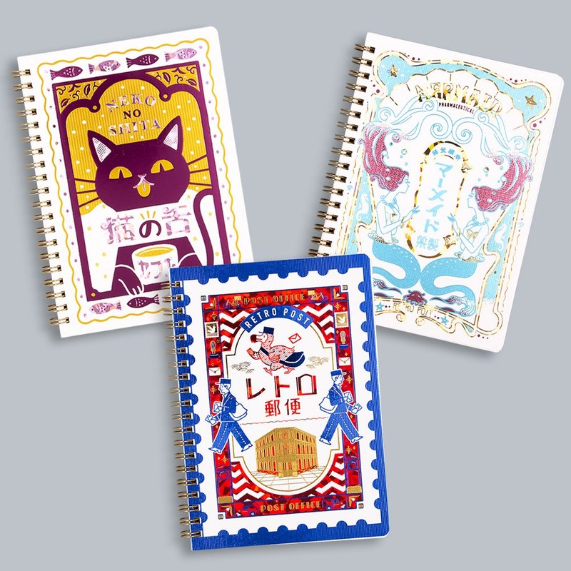 Pinkoi限定版-歐比王燙金環裝筆記本全套組 - 筆記本/手帳 - 紙 多色