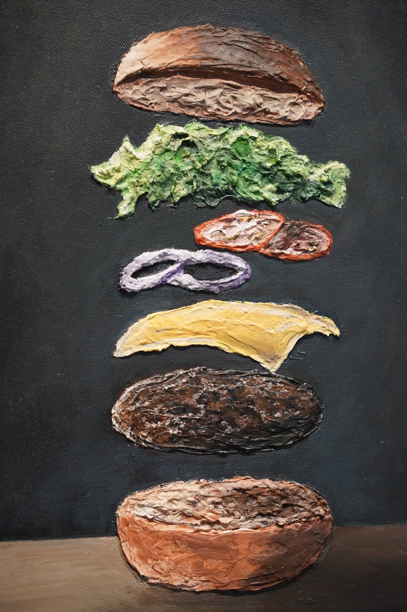 IARTS 厚砌畫-美食系列 一人成行 - 插畫/繪畫/寫字 - 壓克力