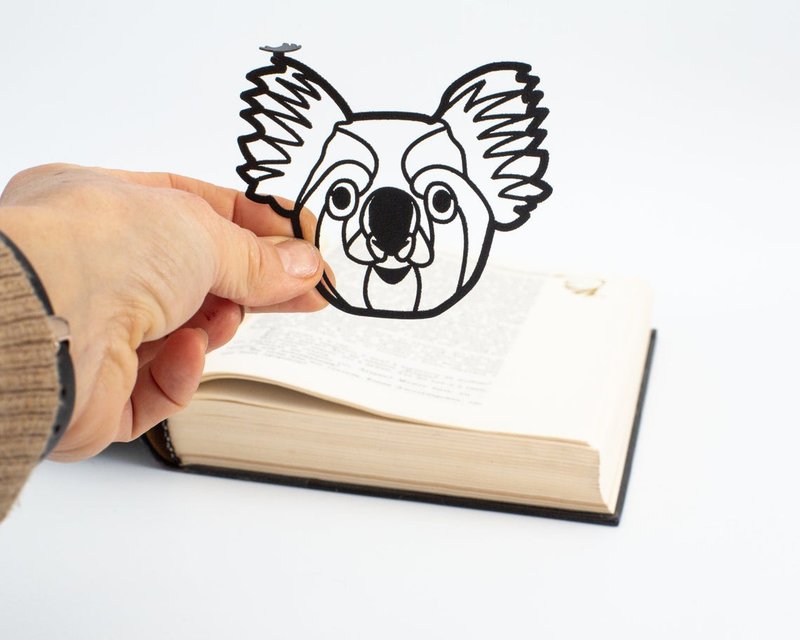 Metal bookmark Koala // unique animal bookmark // Free shipping worldwide // - 書籤 - 其他金屬 黑色