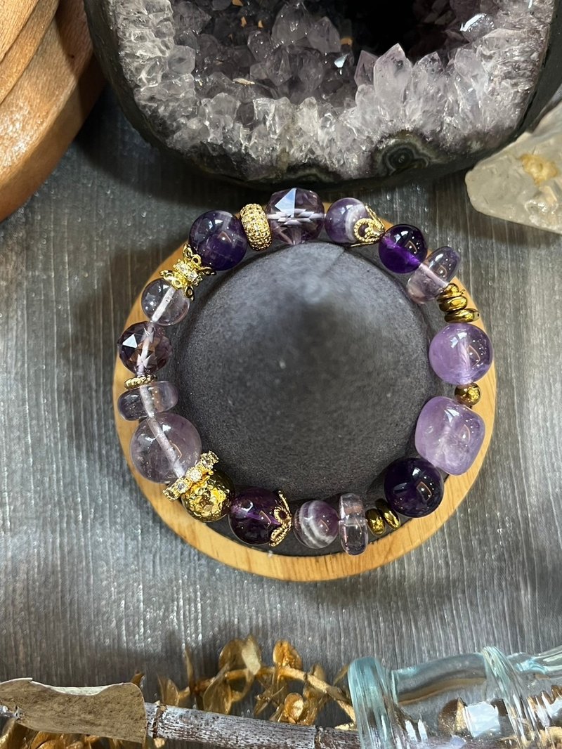 客製化水晶礦石手鍊  靈光之夢  寧靜與覺醒水晶手鍊 - 手鍊/手環 - 水晶