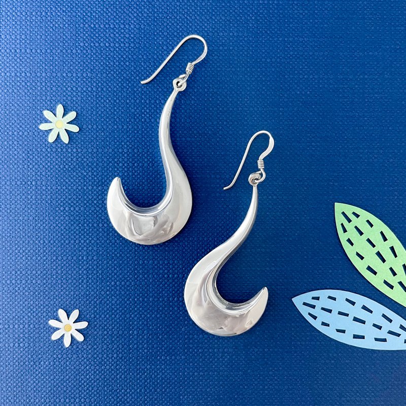 ::魔鈎:: 925Silver 純銀耳環 - 耳環/耳夾/耳骨夾 - 純銀