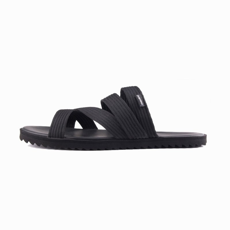 Carbon-reduction life|Simple and ultra-light handmade cotton webbing Roman sandals and slippers neutral waterproof and black ink