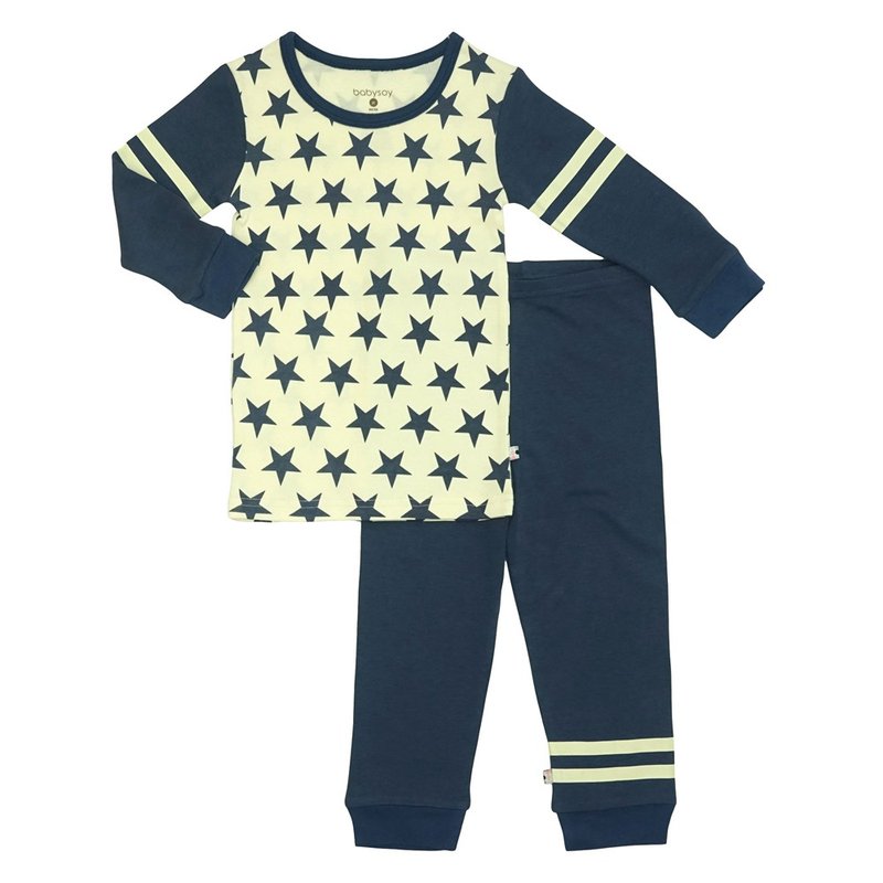 American Babysoy-Organic Cotton Zhangqing Retro Star Two-piece Long Sleeve Homewear