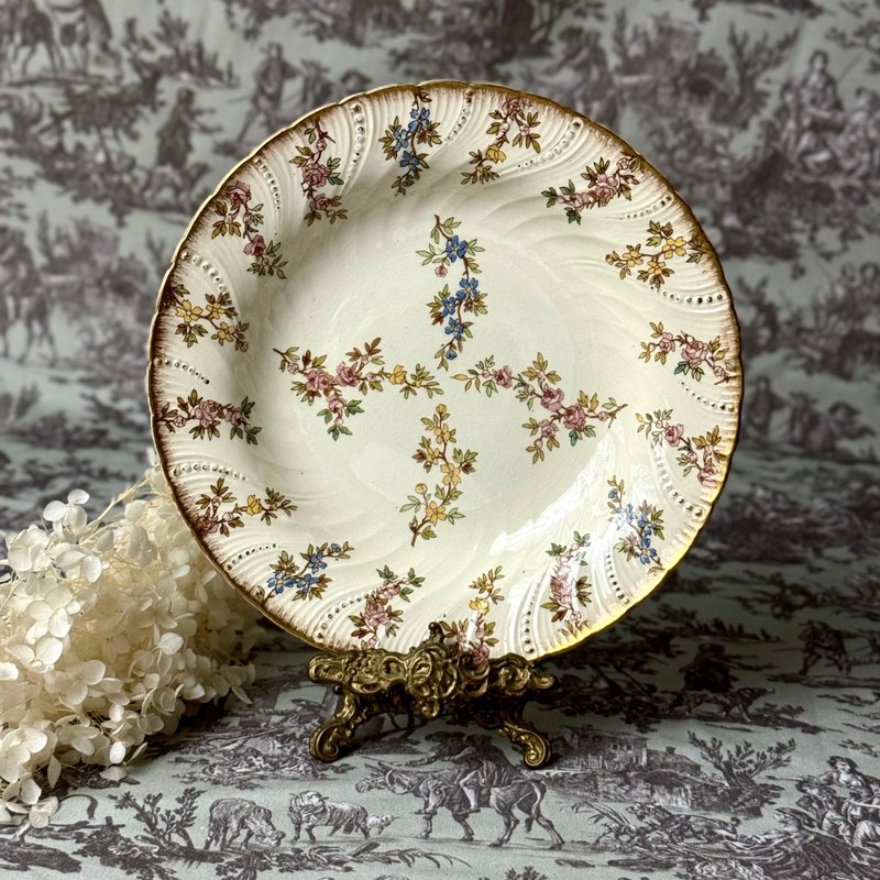 50744-絕美法國1880年代 Sarreguemines Louis XV 皇室貴族瓷盤 - 盤子/餐盤/盤架 - 瓷