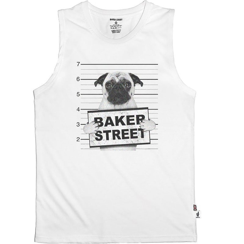 British Fashion Brand -Baker Street- No Good Printed Tank Top
