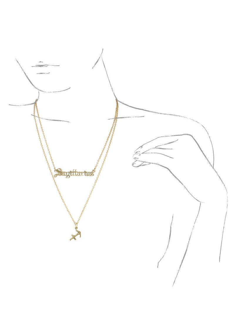 Sagittarius Astrology Horoscope Double Necklace The Zodiac Collection 2 Colours - 項鍊 - 其他金屬