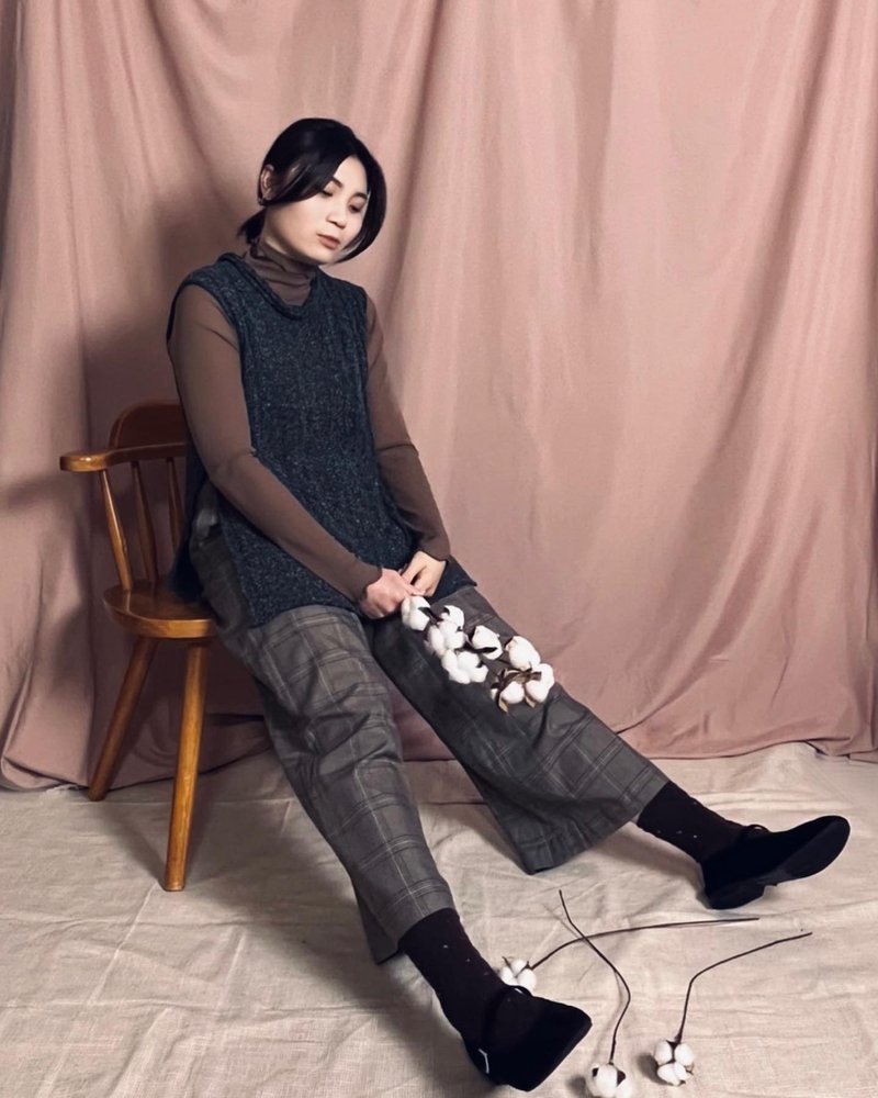 2022二月二十日 - 圓領長版針織背心 - 背心/無袖上衣 - 其他材質 黑色