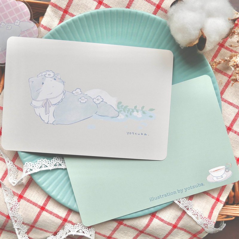 ポストカード お手伝いねこちゃん - 卡片/明信片 - 紙 卡其色