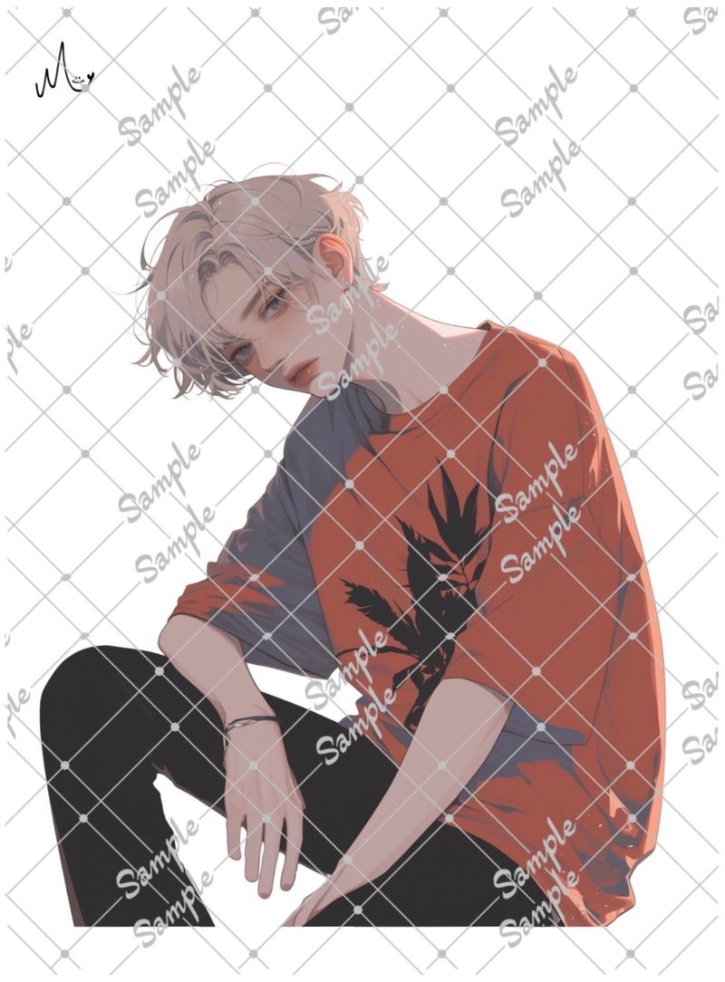 オリジナル人物ステッカー10月新作 - 貼紙 - 紙