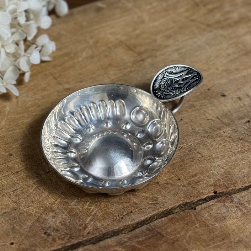 50727-法國古董鍍銀品酒碟 - 盤子/餐盤/盤架 - 銀