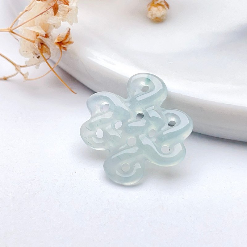 【結‧緣】冰綠翡翠吉祥結吊飾 | 天然緬甸玉翡翠A貨 | 送禮 - 吊飾/掛飾 - 玉石 綠色