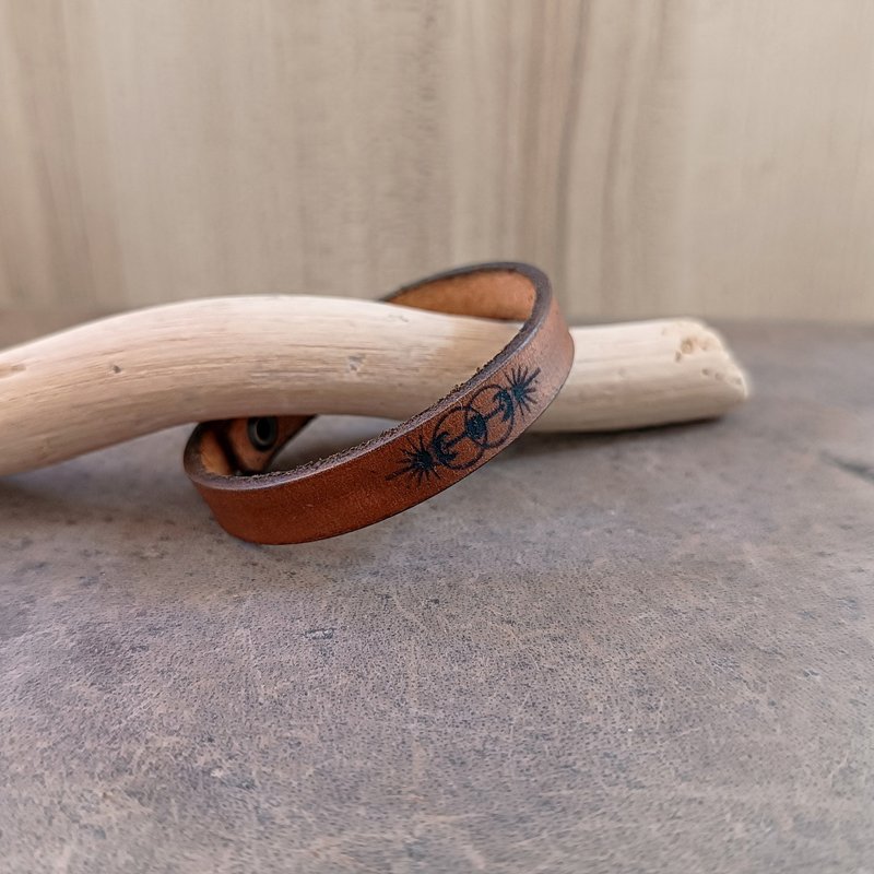 極簡 皮革 手鍊 靈魂 的 交會 點 - 手鍊/手環 - 真皮 咖啡色