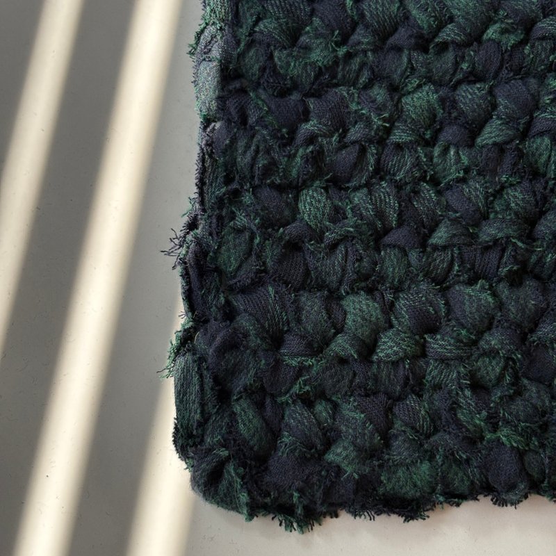 升級再造的織物紗線  黑色手錶綠色L - 編織/刺繡/羊毛氈/縫紉 - 聚酯纖維 綠色