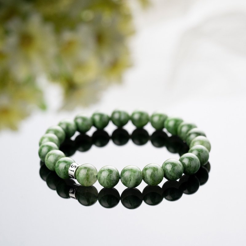 綠黝簾石 | 天然能量手串 | 8-9mm - 手鍊/手環 - 水晶 綠色