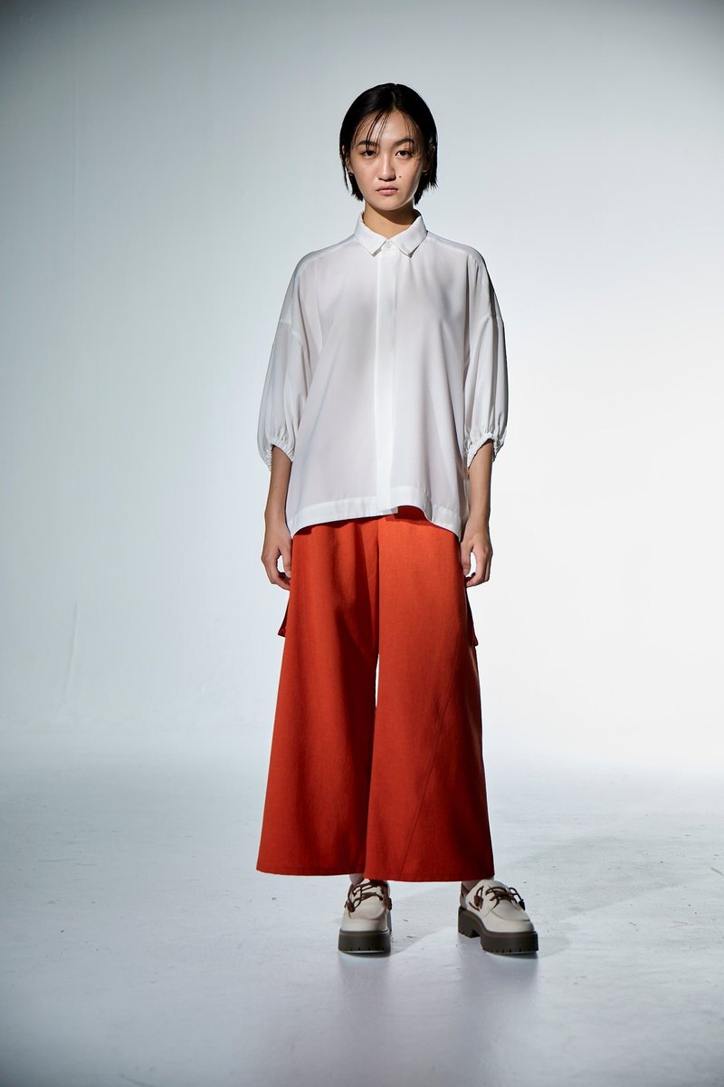 五分蓬袖襯衫 - 女襯衫 - 其他材質