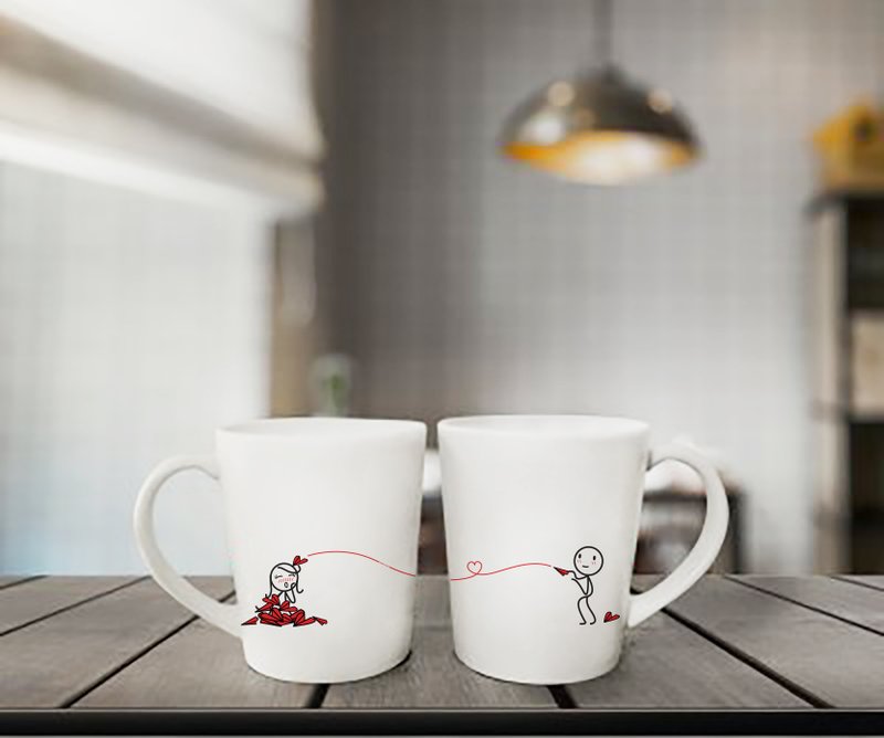 我們永遠繫在一起 咖啡杯/馬克杯對杯組 | HUMAN TOUCH - 咖啡杯/馬克杯 - 黏土 白色
