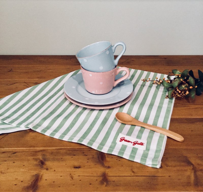 Mother's Day limited Ashely Portuguese handmade water jade cup plate 4 pieces (lake blue) gift tea towel