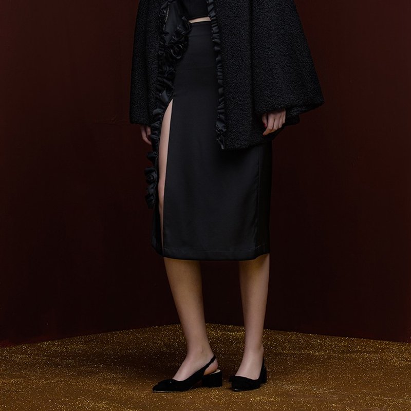 VACAE Fold side 侧 side pencil skirt pencil