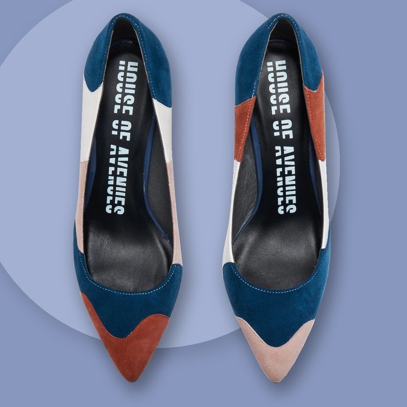 | HOA | Small pointed toe color block high heels | Blue | 5368 |
